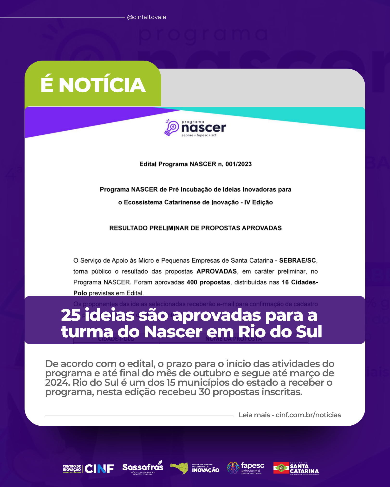 9 de outubro  AGENDA SEBRAE